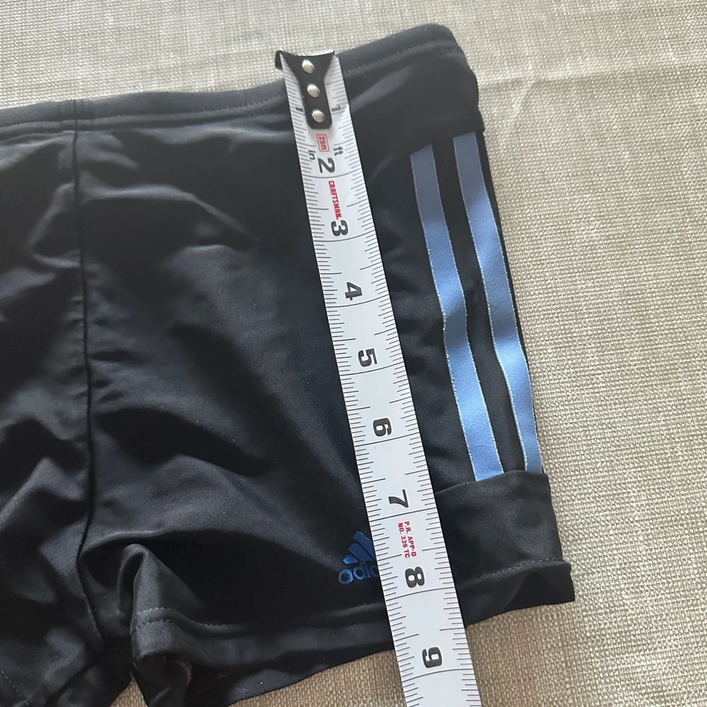 Adidas Kids 3-Stripe Swim/Training Shorts – Black & Blue (Size 11–12Y / 152)